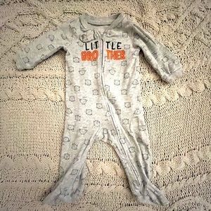 Carters 9mo “Little Brother” Footie Pajamas